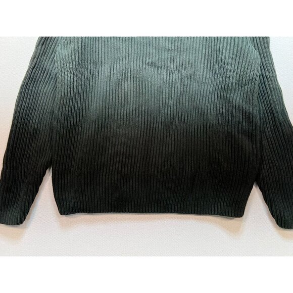 Calvin Klein Mens V-Neck Sweater Large Green Ribbed Knit Pullover Cozy Casual - Picture 9 of 9